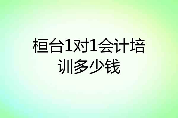 桓台1对1会计培训多少钱