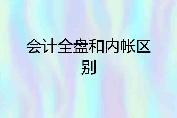 会计全盘和内帐区别
