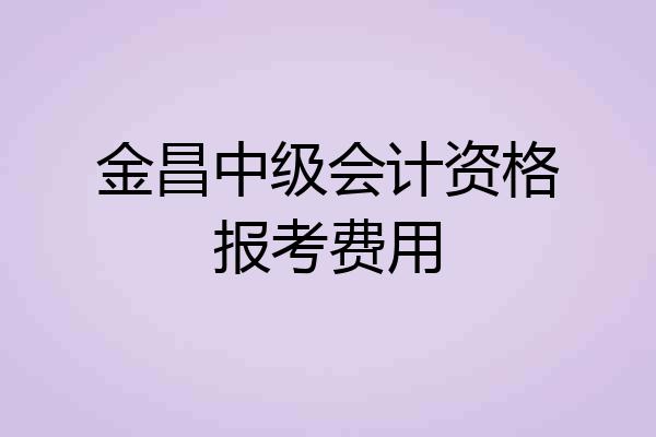 金昌中级会计资格报考费用