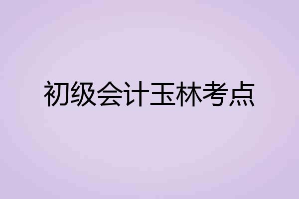 初级会计玉林考点