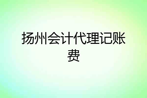 扬州会计代理记账费