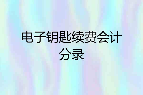 电子钥匙续费会计分录