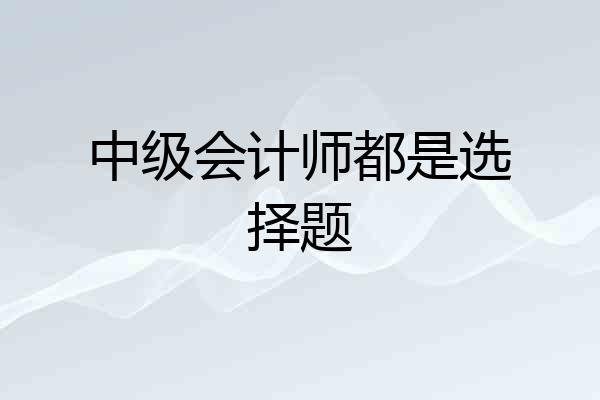 中级会计师都是选择题