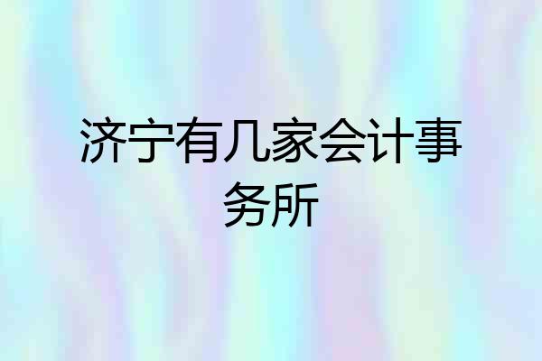 济宁有几家会计事务所