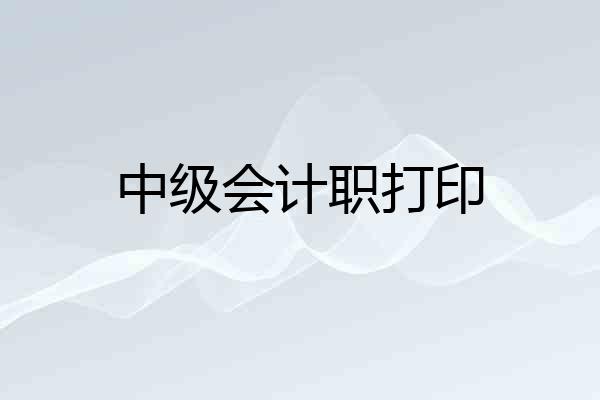 中级会计职打印