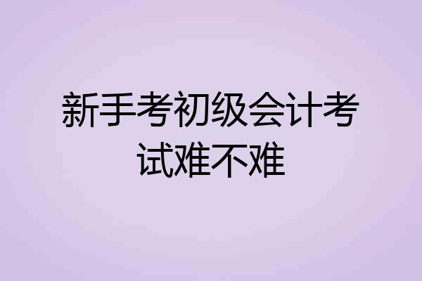 新手考初级会计考试难不难