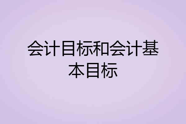 会计目标和会计基本目标