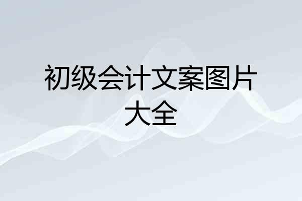 初级会计文案图片大全