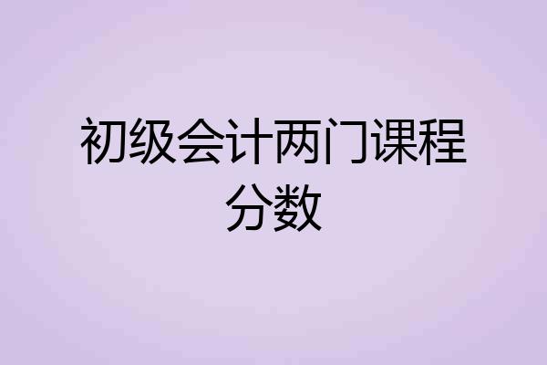 初级会计两门课程分数