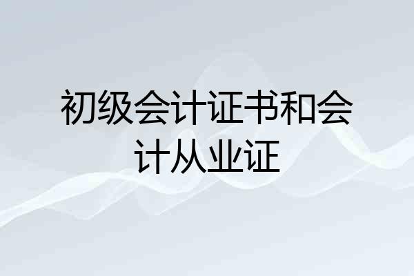 初级会计证书和会计从业证