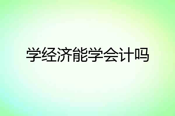 学经济能学会计吗