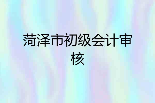 菏泽市初级会计审核