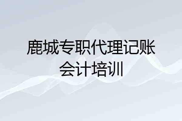 鹿城专职代理记账会计培训