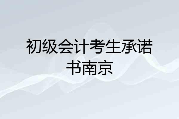 初级会计考生承诺书南京