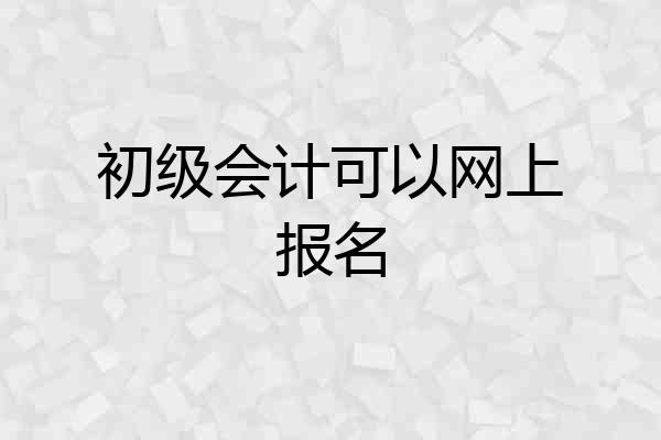 初级会计可以网上报名