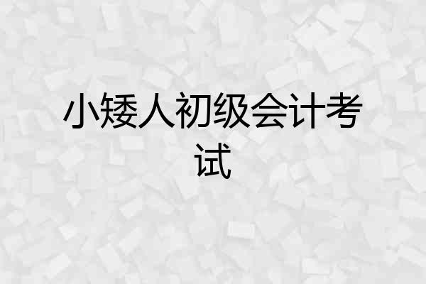 小矮人初级会计考试