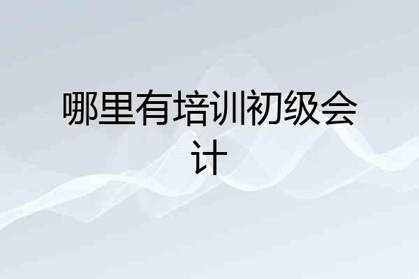 哪里有培训初级会计
