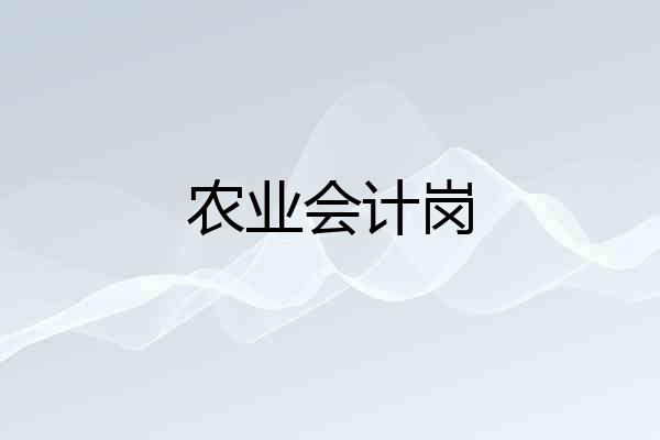 农业会计岗