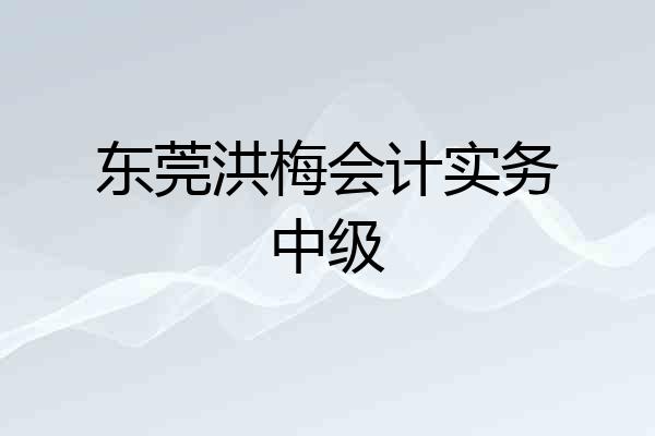 东莞洪梅会计实务中级