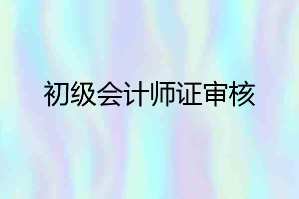 初级会计师证审核