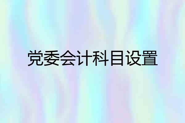 党委会计科目设置