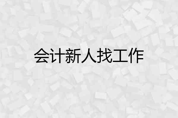 会计新人找工作