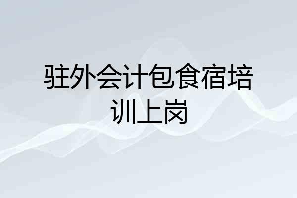 驻外会计包食宿培训上岗