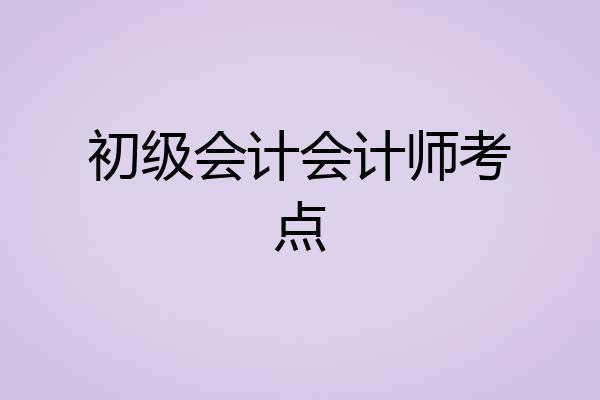 初级会计会计师考点
