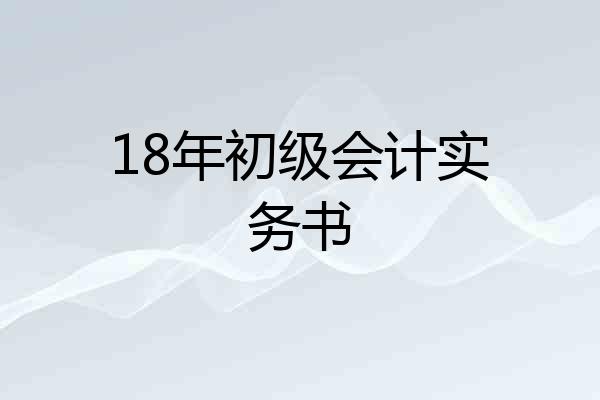 18年初级会计实务书