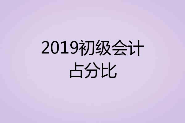 2019初级会计占分比