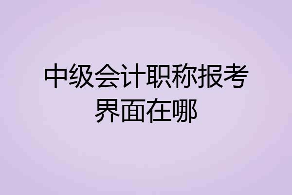 中级会计职称报考界面在哪