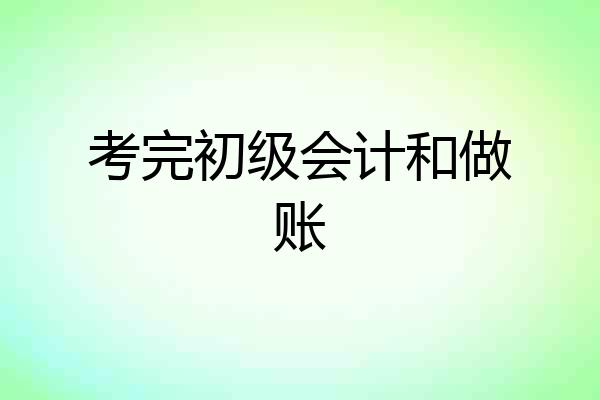 考完初级会计和做账