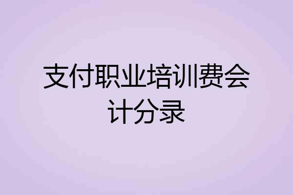 支付职业培训费会计分录