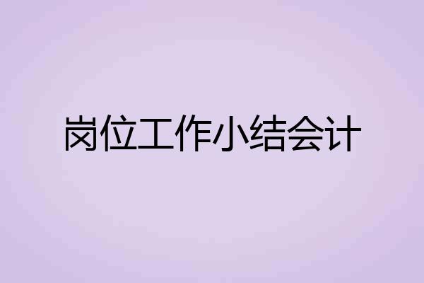 岗位工作小结会计