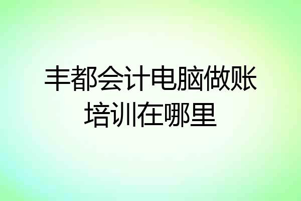 丰都会计电脑做账培训在哪里