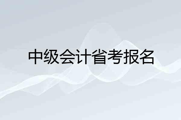 中级会计省考报名