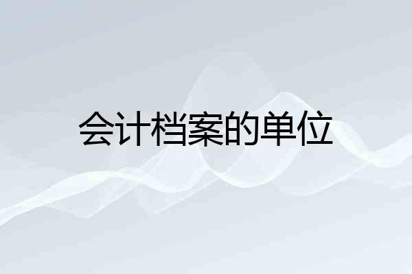 会计档案的单位