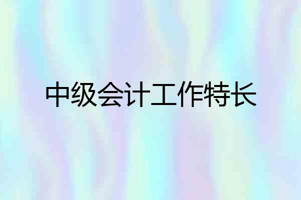 中级会计工作特长