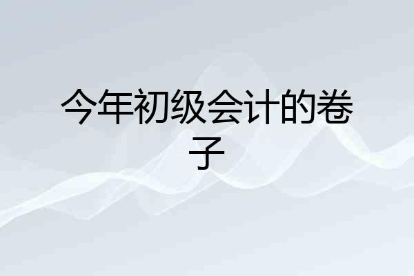 今年初级会计的卷子