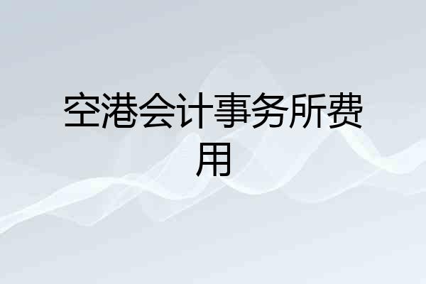 空港会计事务所费用