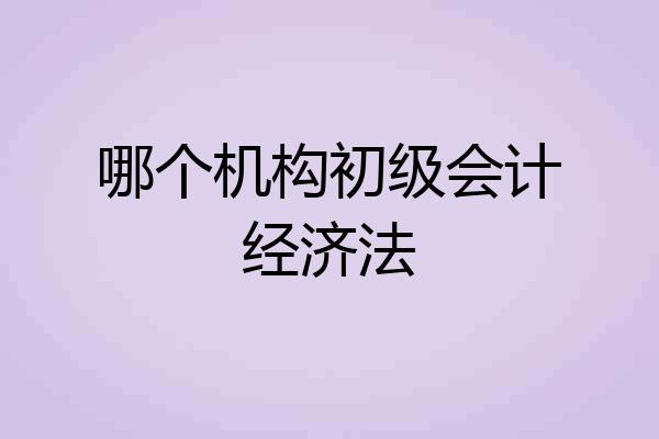 哪个机构初级会计经济法