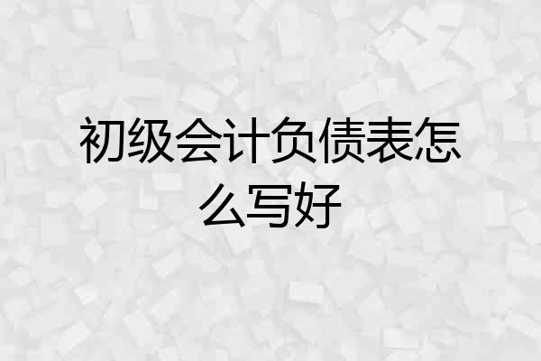 初级会计负债表怎么写好