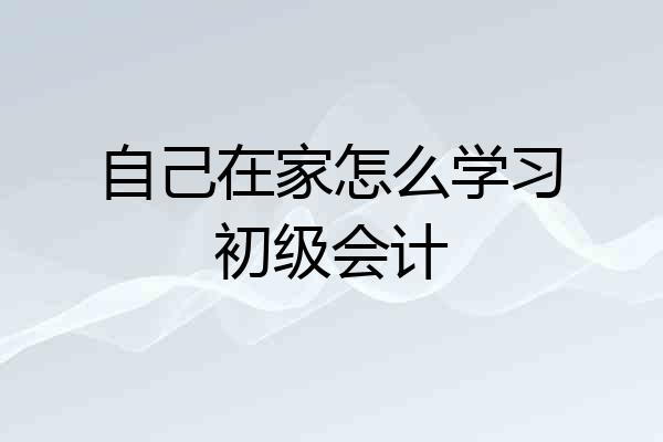 自己在家怎么学习初级会计