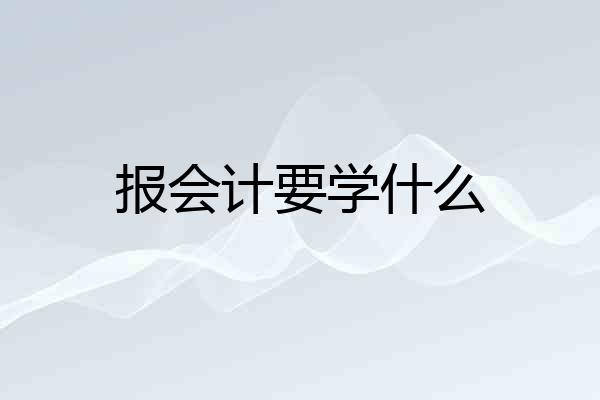 报会计要学什么