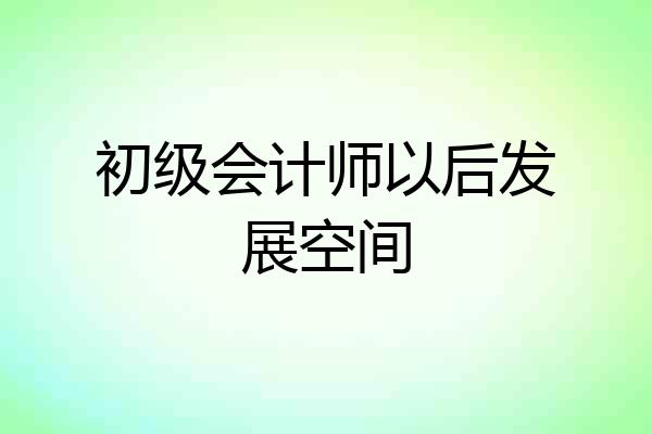 初级会计师以后发展空间