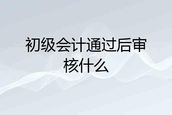 初级会计通过后审核什么