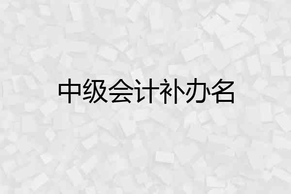 中级会计补办名