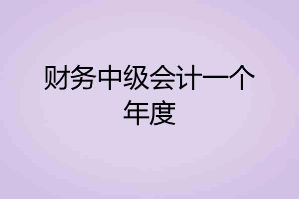 财务中级会计一个年度