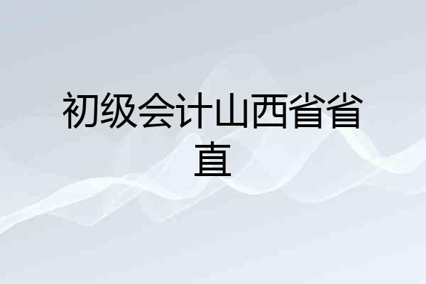 初级会计山西省省直