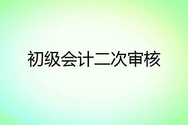 初级会计二次审核